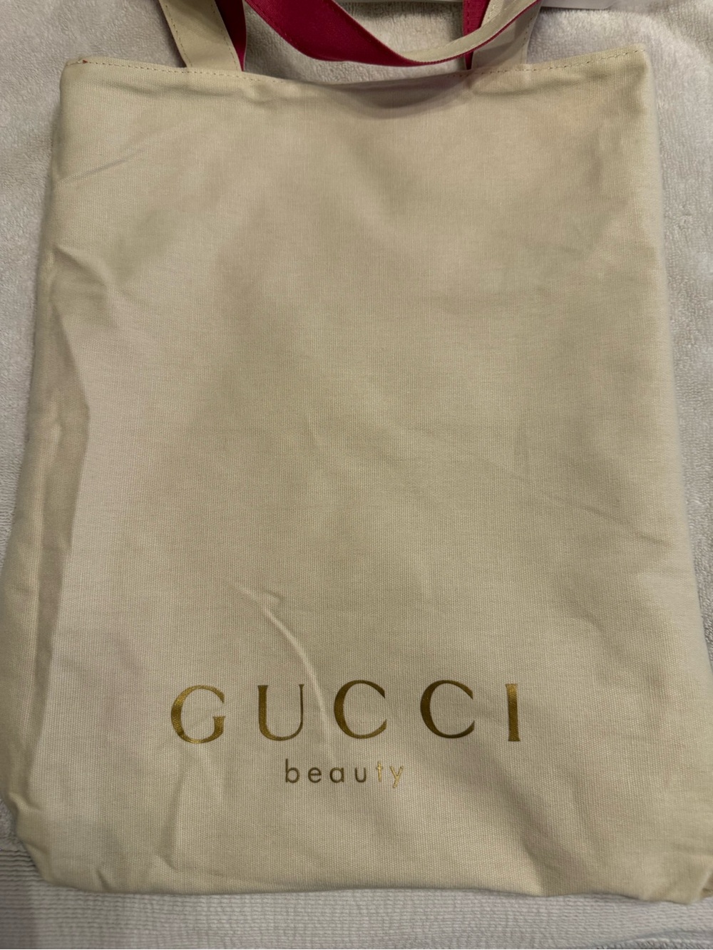 GUCCI Beauty Pink & Cream, reversible Canvas Tote Bag